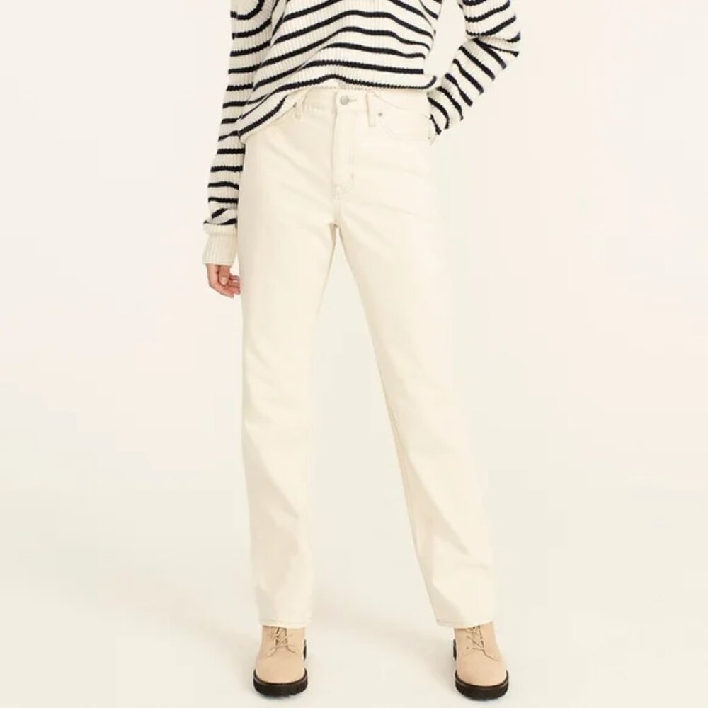 J. CREW Natural Ecru Slouchy Boyfriend Jeans Preppy Capsule Minimalist Sz 24 NWT